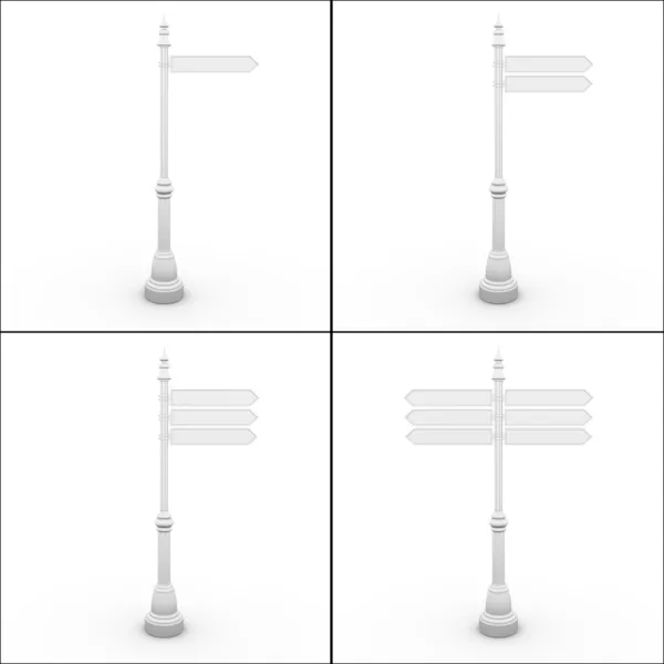 Collection Street Sign Posts Different Numbers Signs Rendered Grey