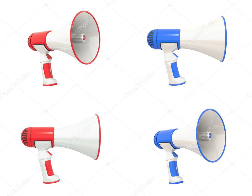 Megaphone collection red and blue
