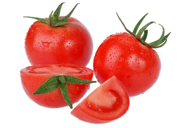 Verse tomaten geïsoleerd op wit — Stockfoto