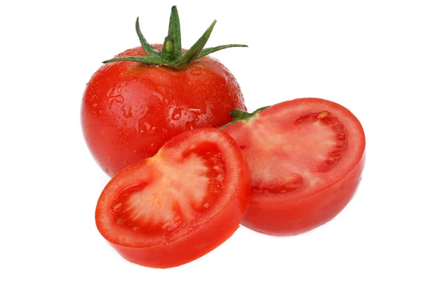 Pomodori freschi isolati su bianco — Foto Stock