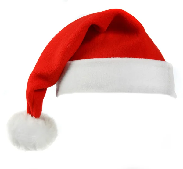 Sombrero de Santa Claus rojo aislado sobre fondo blanco — Foto de Stock