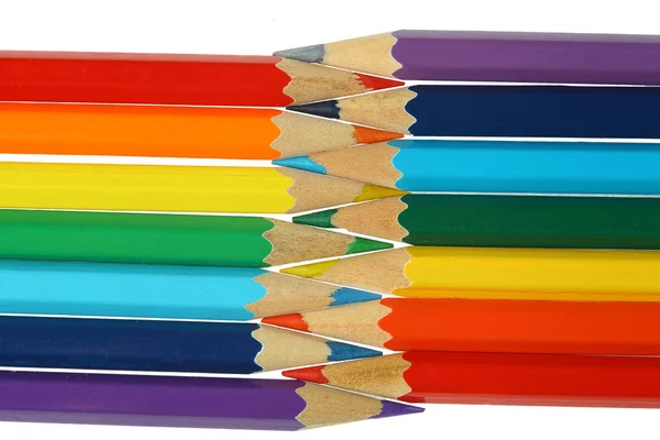 Lápis de cor isolados sobre fundo branco — Fotografia de Stock