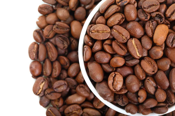 Macro studio shot of a cup of coffee beans — Stock Photo, Image