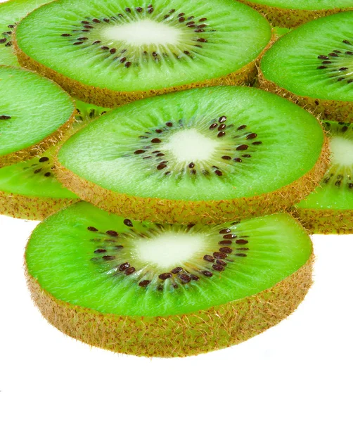 Primer plano fondo de rodajas de kiwi verde —  Fotos de Stock