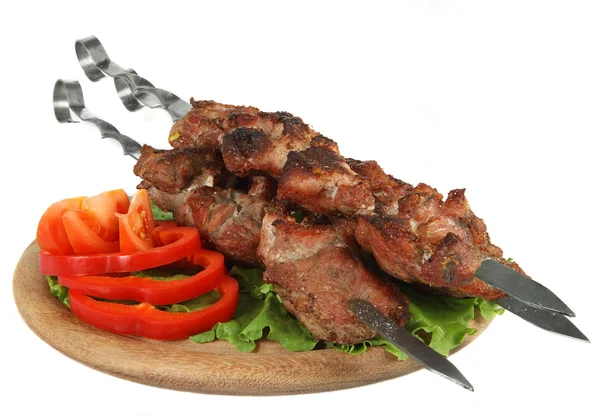 Kızarmış et ve sebze.