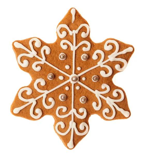 Forme d'étoile pain d'épice de Noël isolé sur fond blanc — Photo
