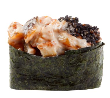 Beyaz arka plan üzerinde izole suşi baharat