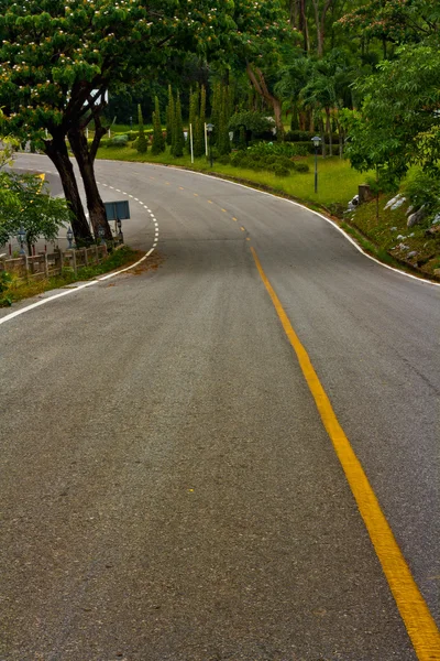 Кривая пустой дороги — стоковое фото