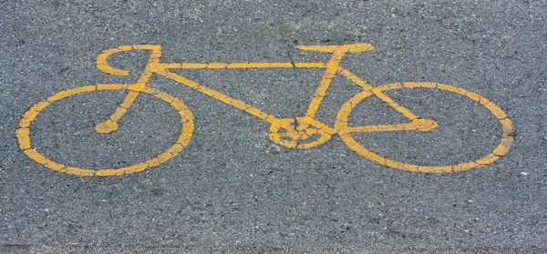 Símbolo do caminho da bicicleta — Fotografia de Stock