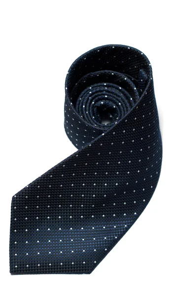 Blue tie with white pois on a white background — Stock Photo, Image