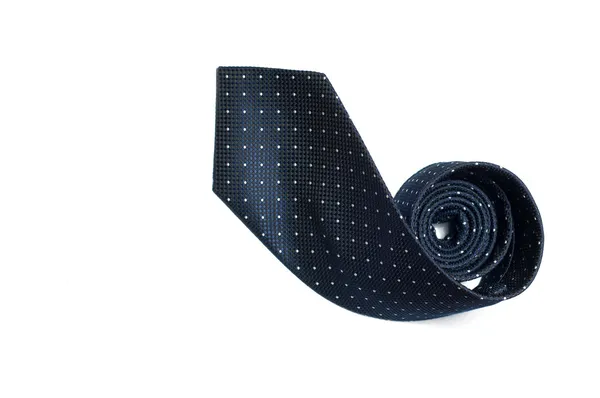 Blue tie with white pois on a white background — Stock Photo, Image