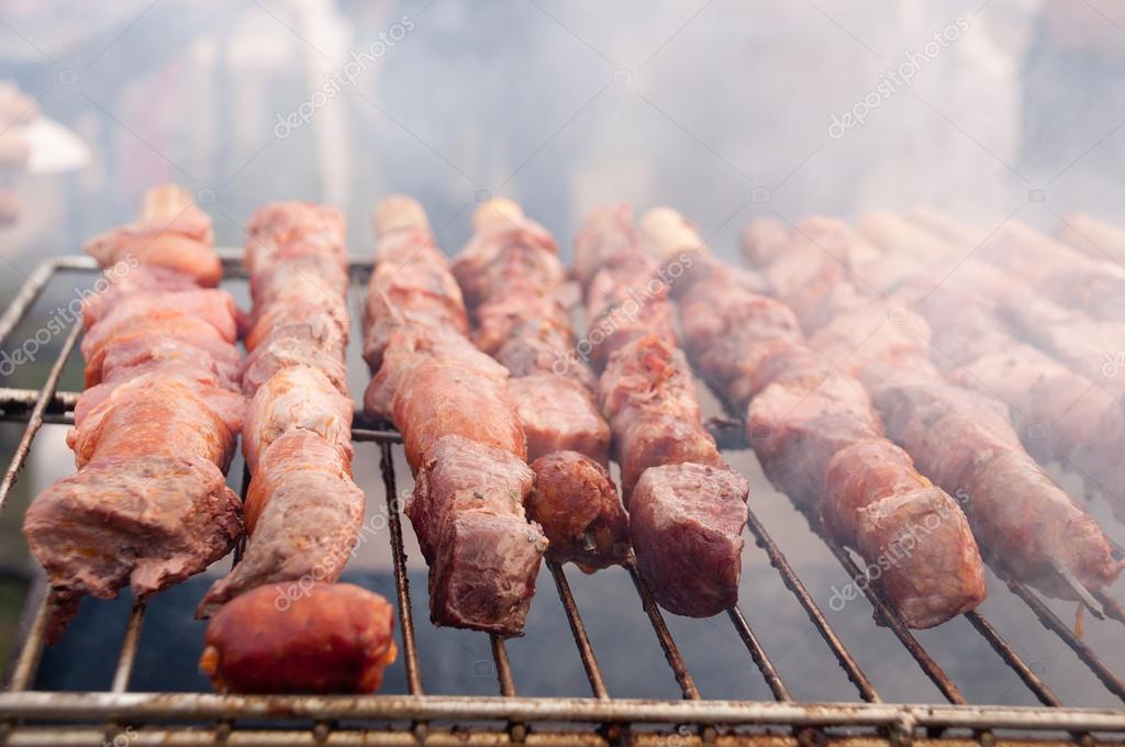 Chile The Typical Anticuchos Stock Photo C Michelepautasso