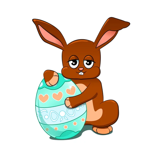 Rabbit with an Easter egg — Stock Vector