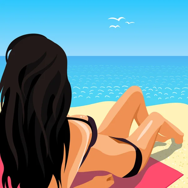 Sahilde güzel bir kız