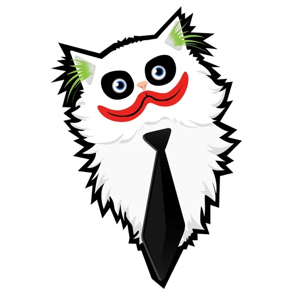 Divertida caricatura Cat-Joker — Vector de stock