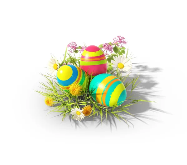 復活祭の卵は白の背景に — ストック写真