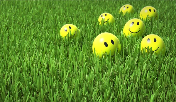 Lächeln auf dem Rasen — Stockfoto