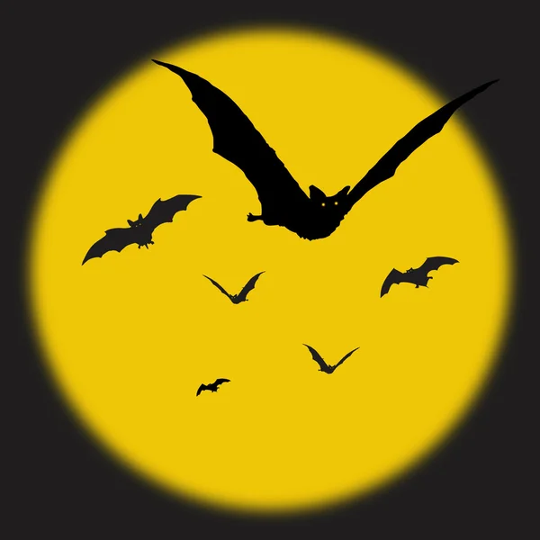 Halloween bats against the moon — Stock Photo, Image