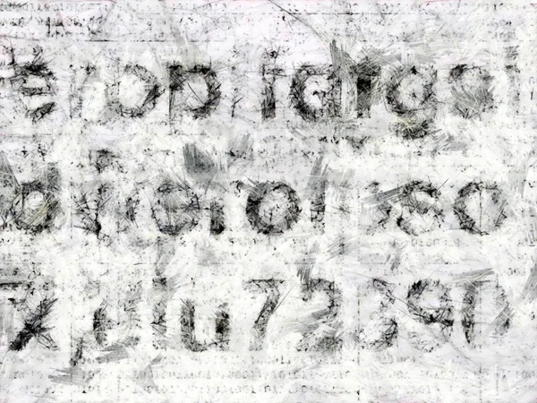 Eski arka plan boyalı harfleri, sayıları ve sembolleri ile — Stok fotoğraf