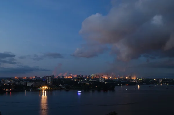 Evening Panorama of town — Stock Photo, Image