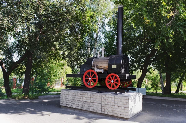 Model of the first Russian steam locomotive — Stock Photo, Image