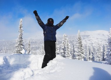 dağın tepesinde, sporcu