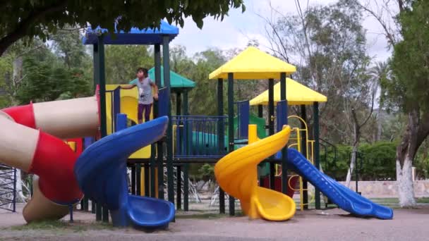 Enfants dans l'aire de jeux Timelapse — Video