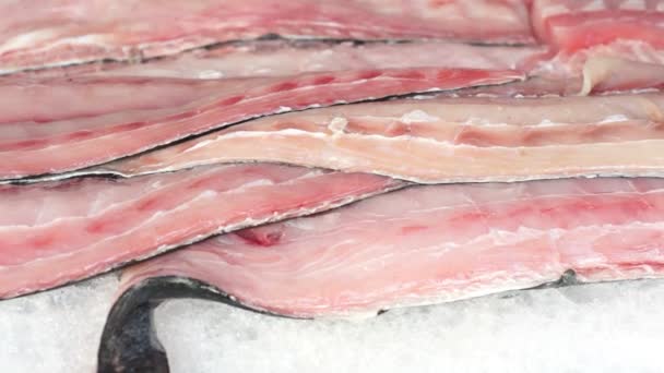 Fish Market Fillets Dolly — Stock Video