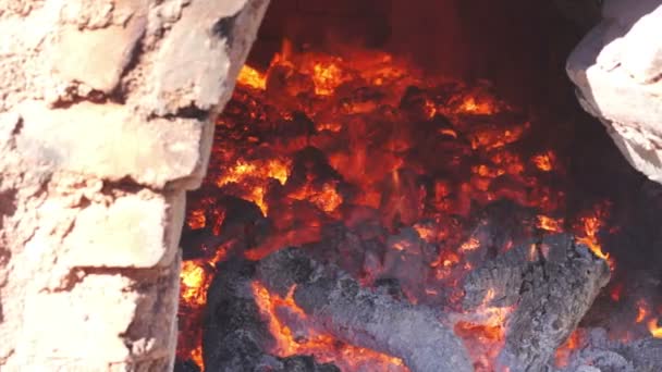 Adobe Brick Oven Inside Dolly — Stock Video