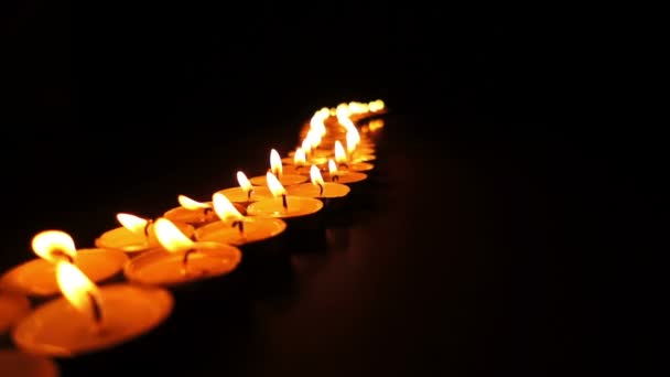 Long Line of Candles Dolly — Stock Video