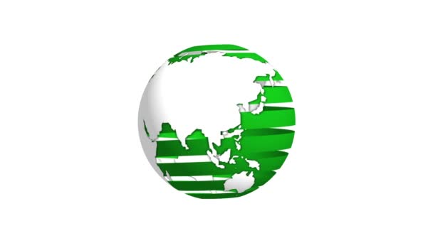 Nastro verde Terra rotante — Video Stock