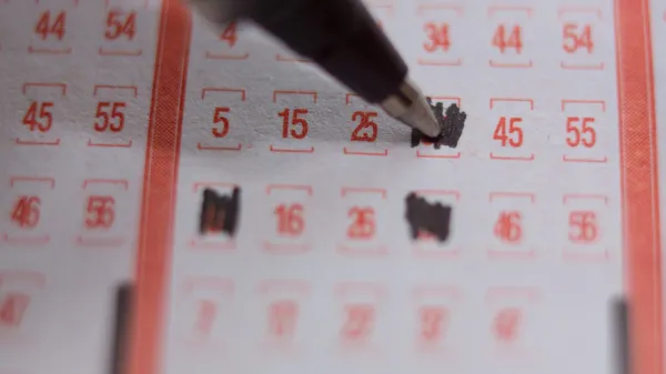 Lottery Ticket Lucky Numbers Macro — Stock Photo, Image