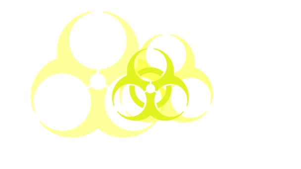 Pulserande biohazard symbol — Stockvideo