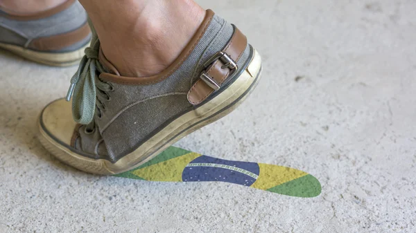 Leaving Mark Footstep Brazil — Stock Photo, Image