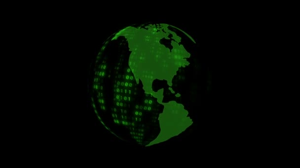 Rotating Digital Earth Globe — Stock Video