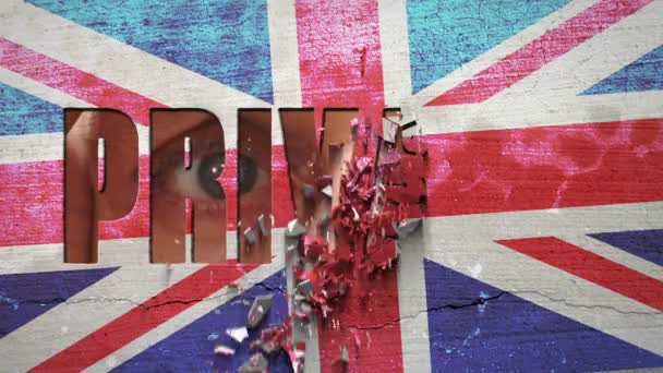 Spying Eyes Crumbling Wall Grande-Bretagne — Video