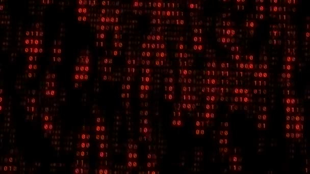 Binary Matrix Wall Orange Background — Stock Video