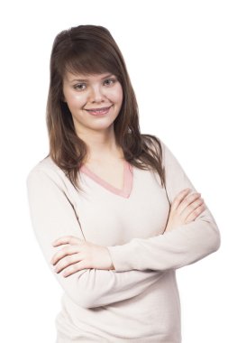 Beyaz genç gülümseyen