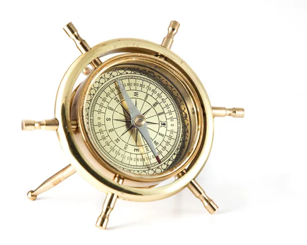 Golden old compass — Stock Photo, Image