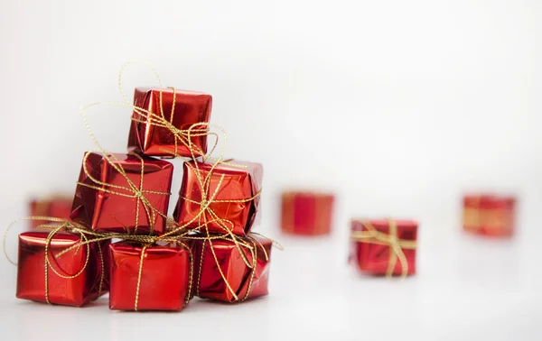 Christmas boxes on the white background — Stock Photo, Image