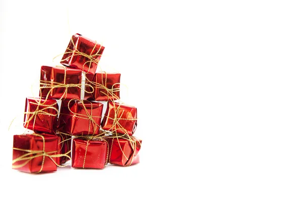 Christmas boxes on the white background — Stock Photo, Image