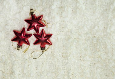 Christmas red stars on the white background