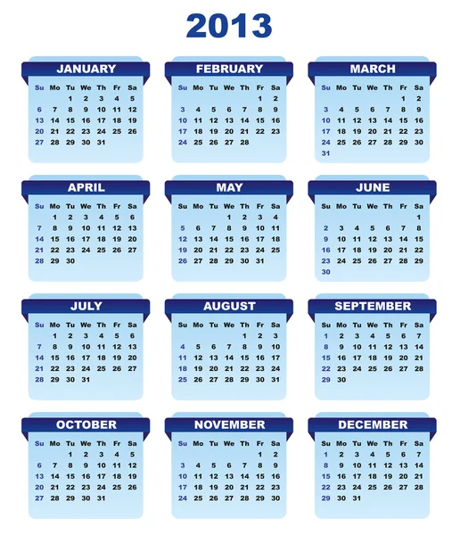 2013 Calendar — Stock Vector