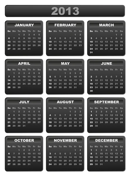 Calendario 2013 — Vettoriale Stock