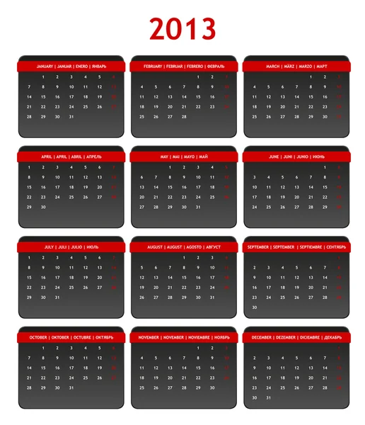 2013 Calendar — Stock Vector