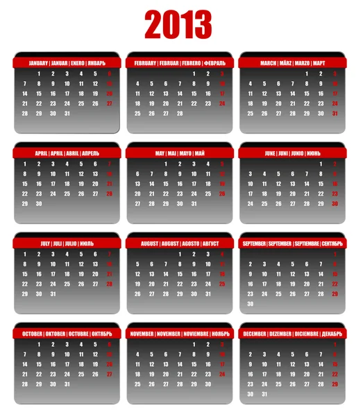 Calendário 2013 —  Vetores de Stock