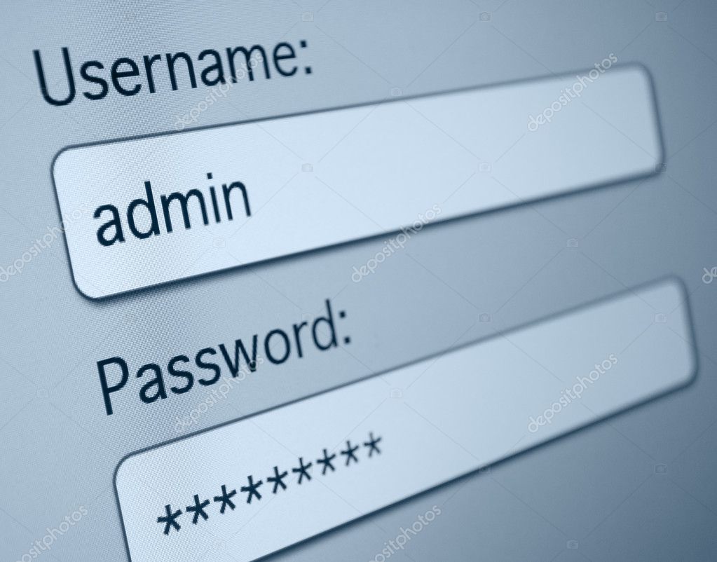 Herunterladen - Login-Box - Benutzername und Passwort im Internet-Browser auf dem Computerbildschirm — Stockbild Login-Box — Stockfoto