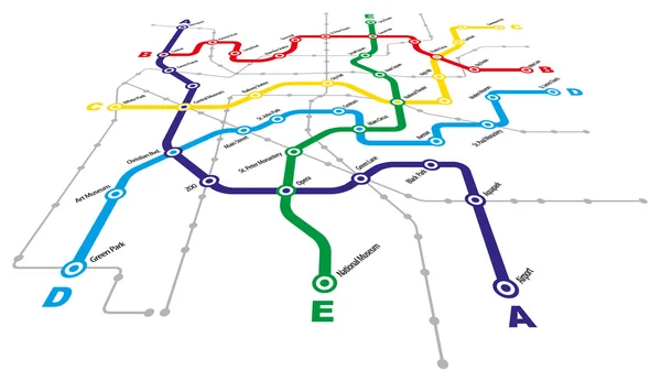 Stadens kollektivtrafik system — Stock vektor
