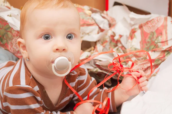 Bebeğin ilk Noel — Stok fotoğraf