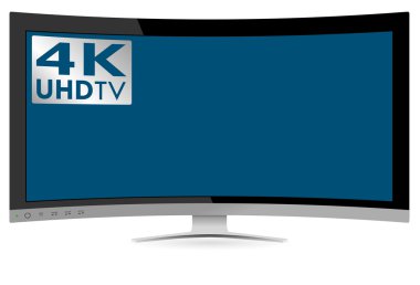 4 k uhd ultra yüksek çözünürlüklü kavisli beyaz TV'de